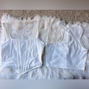 Bundle of 2 White Crop Tops